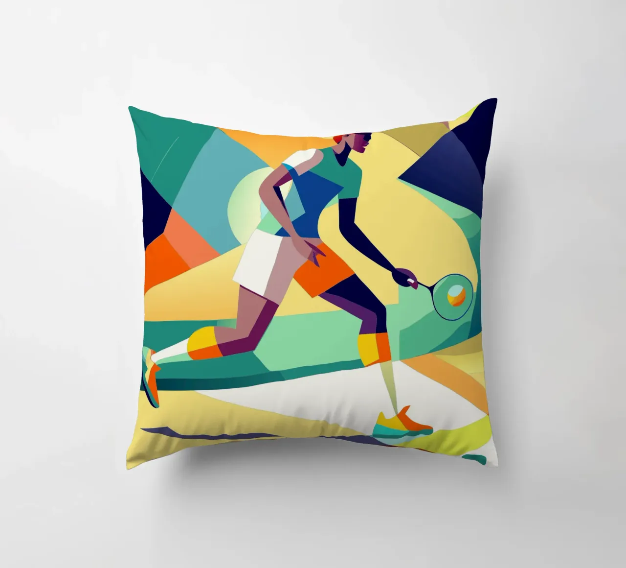 tennis sport vector imagination decorative cushion by Faiza
