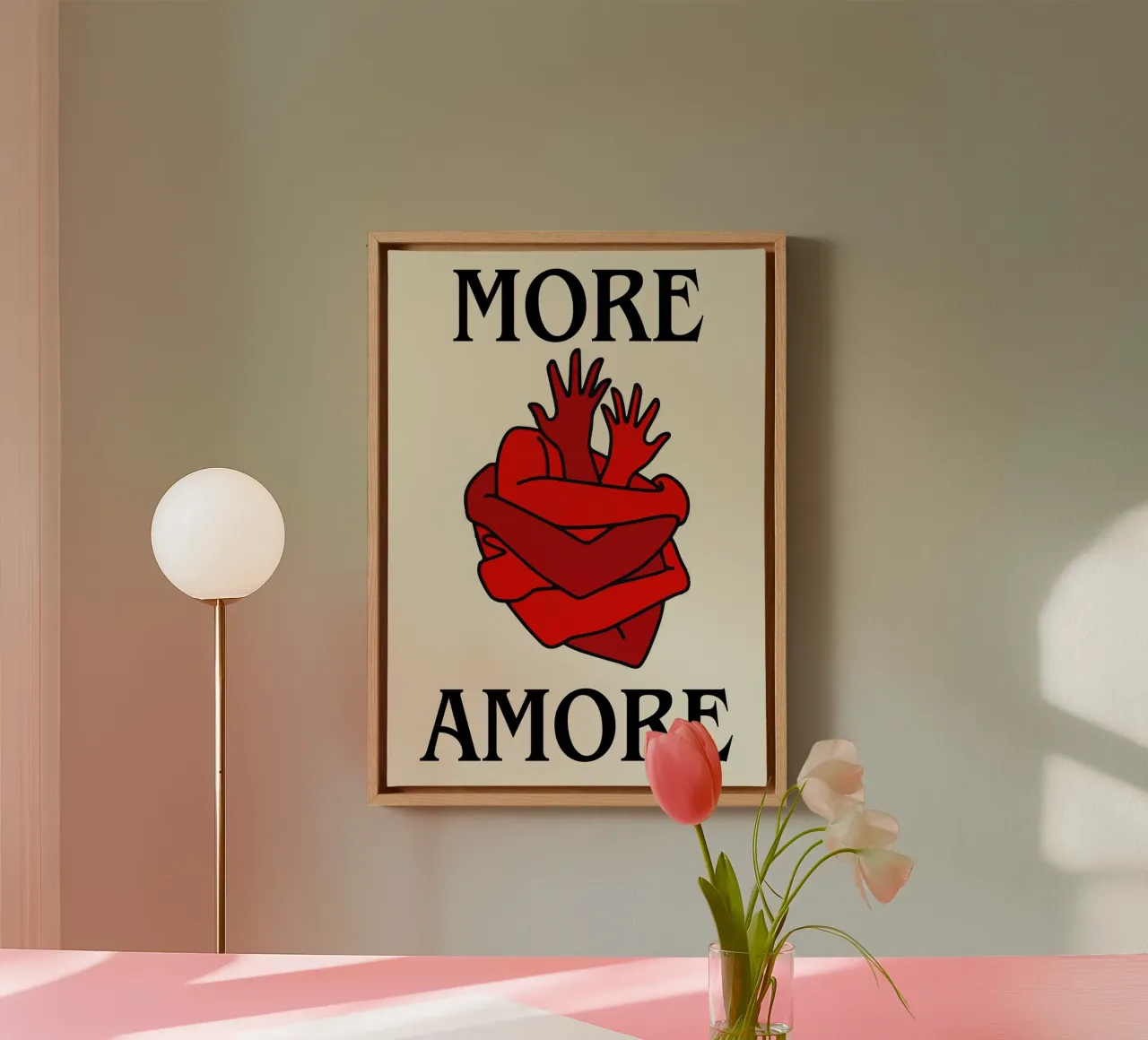 More Amore – Wrapped in Love tela con Cornice a cassetta da Attaboy Dsgn