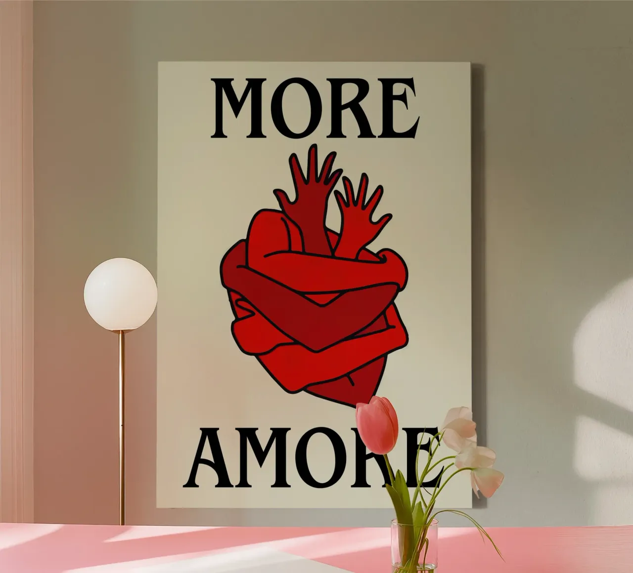 More Amore – Wrapped in Love tela con Cornice a cassetta da Attaboy Dsgn