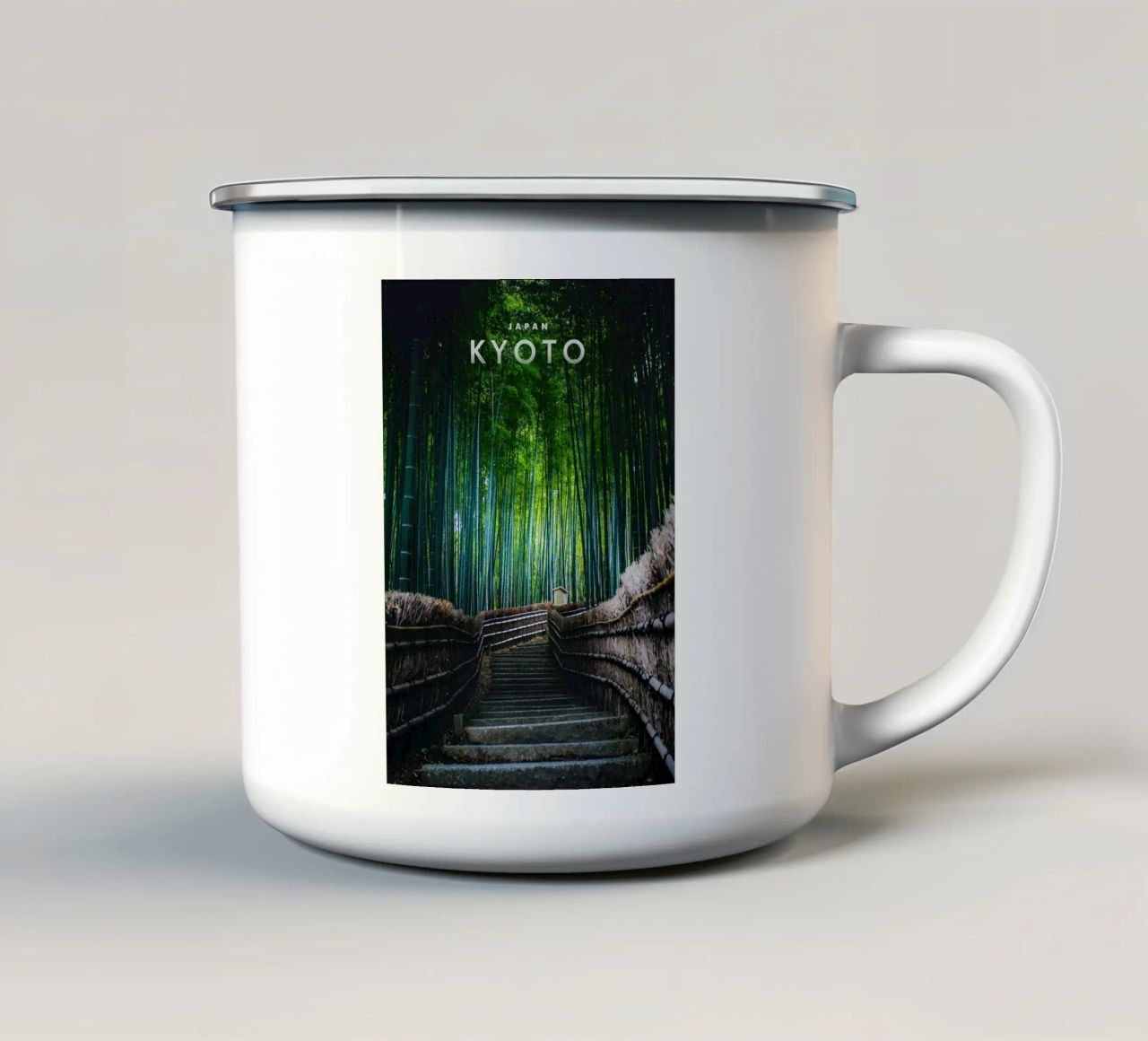 scale del sentiero della foresta di bambù tazza in smalto da Michael Wiese