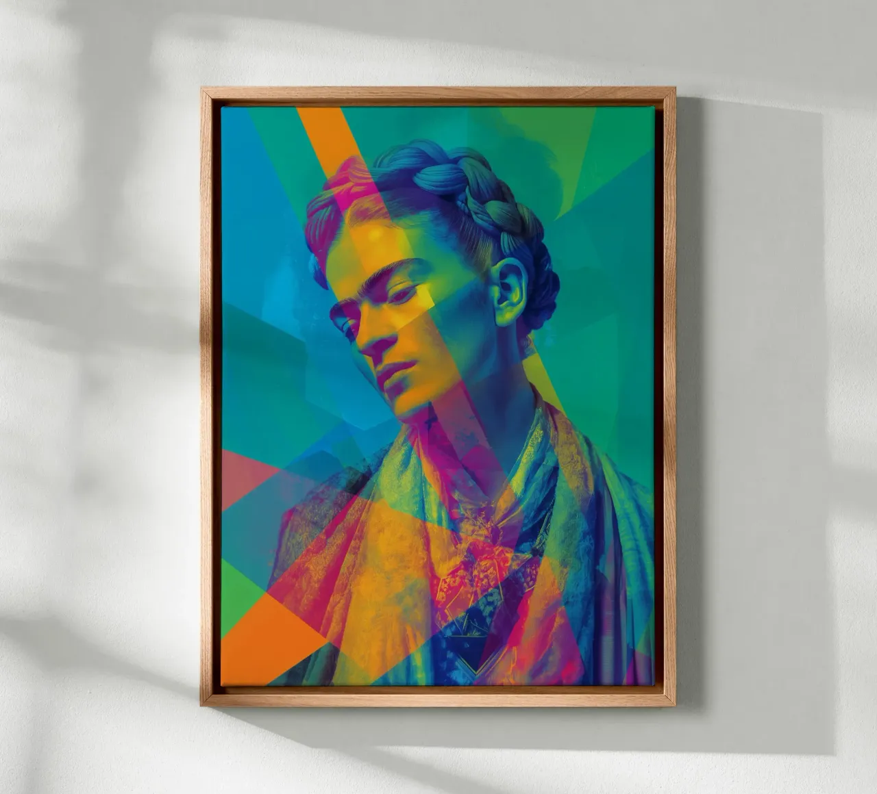Il gioco di colori di Frida tela con Cornice a cassetta da Carinaprint