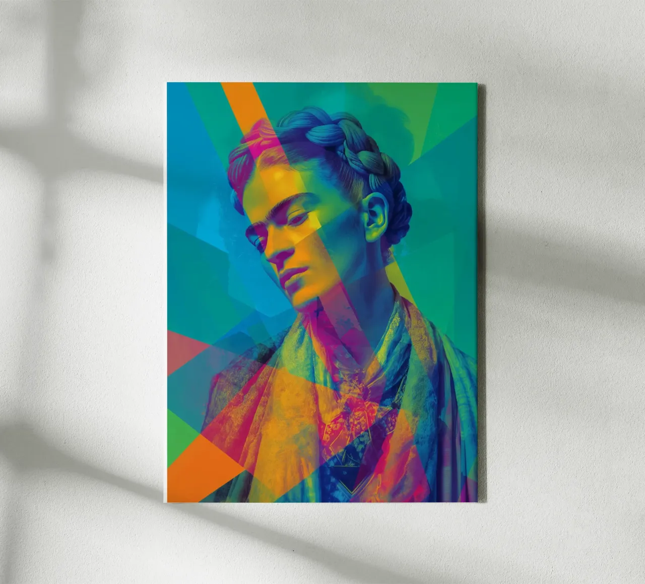Il gioco di colori di Frida tela con Cornice a cassetta da Carinaprint