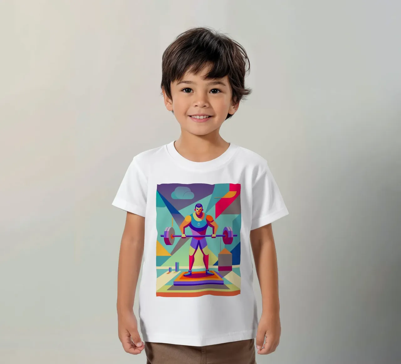 gewichtheffen sport vector verbeelding kinder t-shirt van Faiza