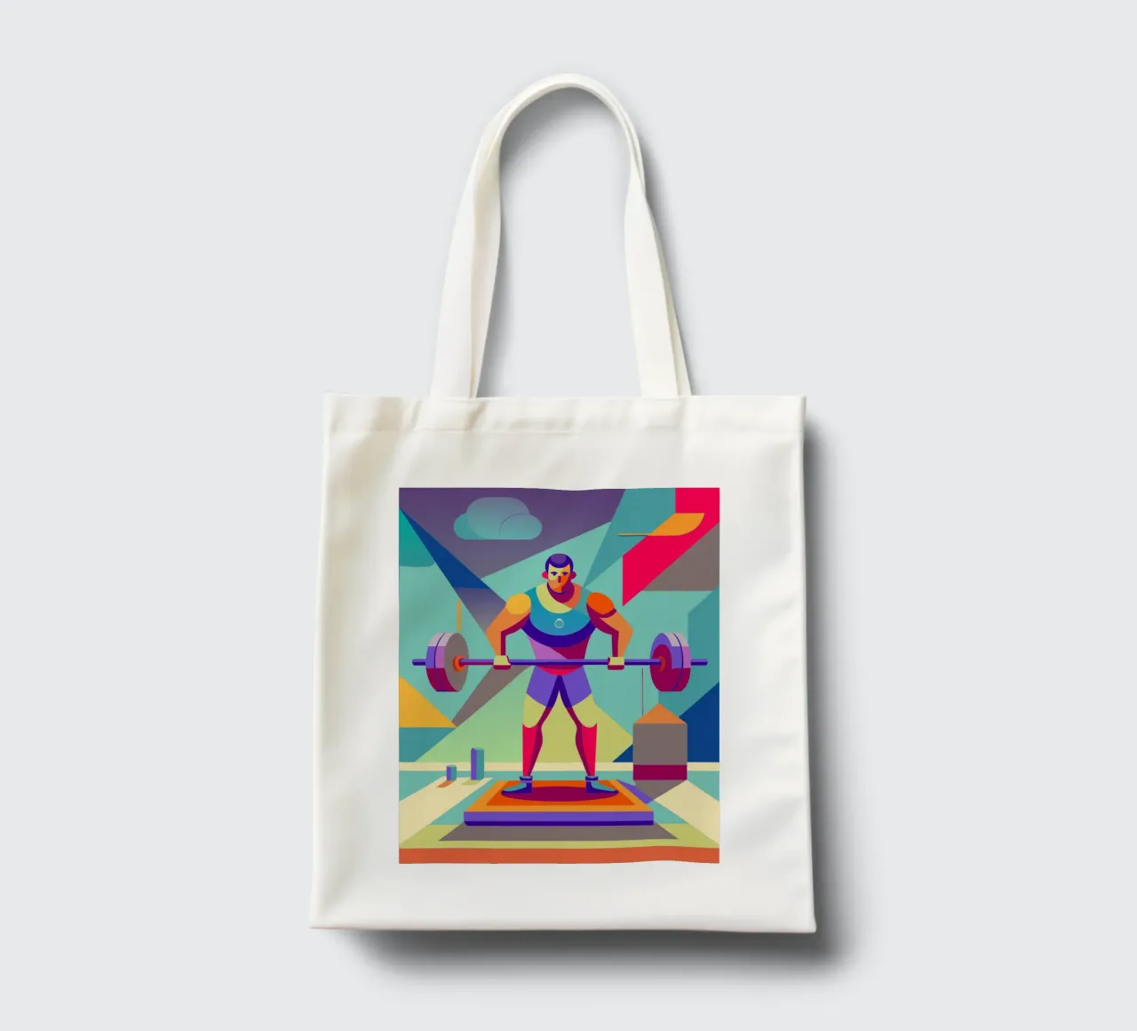 weightlifting sport vector imagination tote bag by Faiza