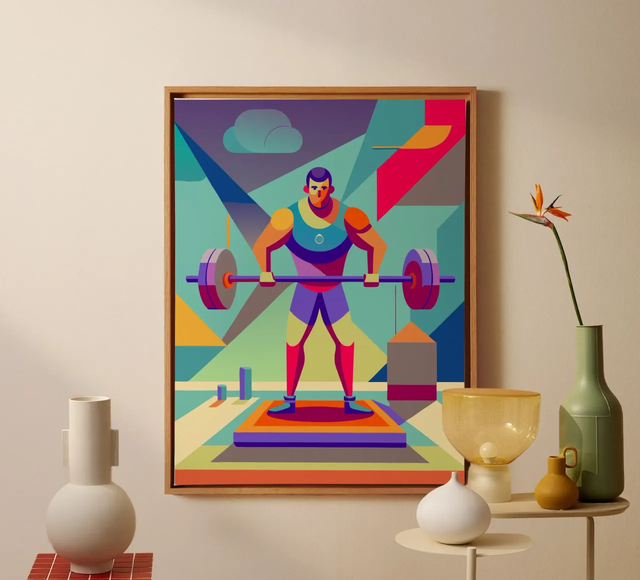 weightlifting sport vector imagination canvas by Faiza