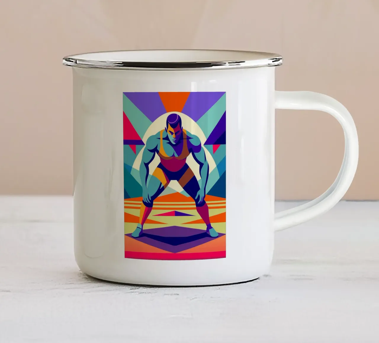 lucha libre deporte vector imaginación taza de esmalte de Faiza