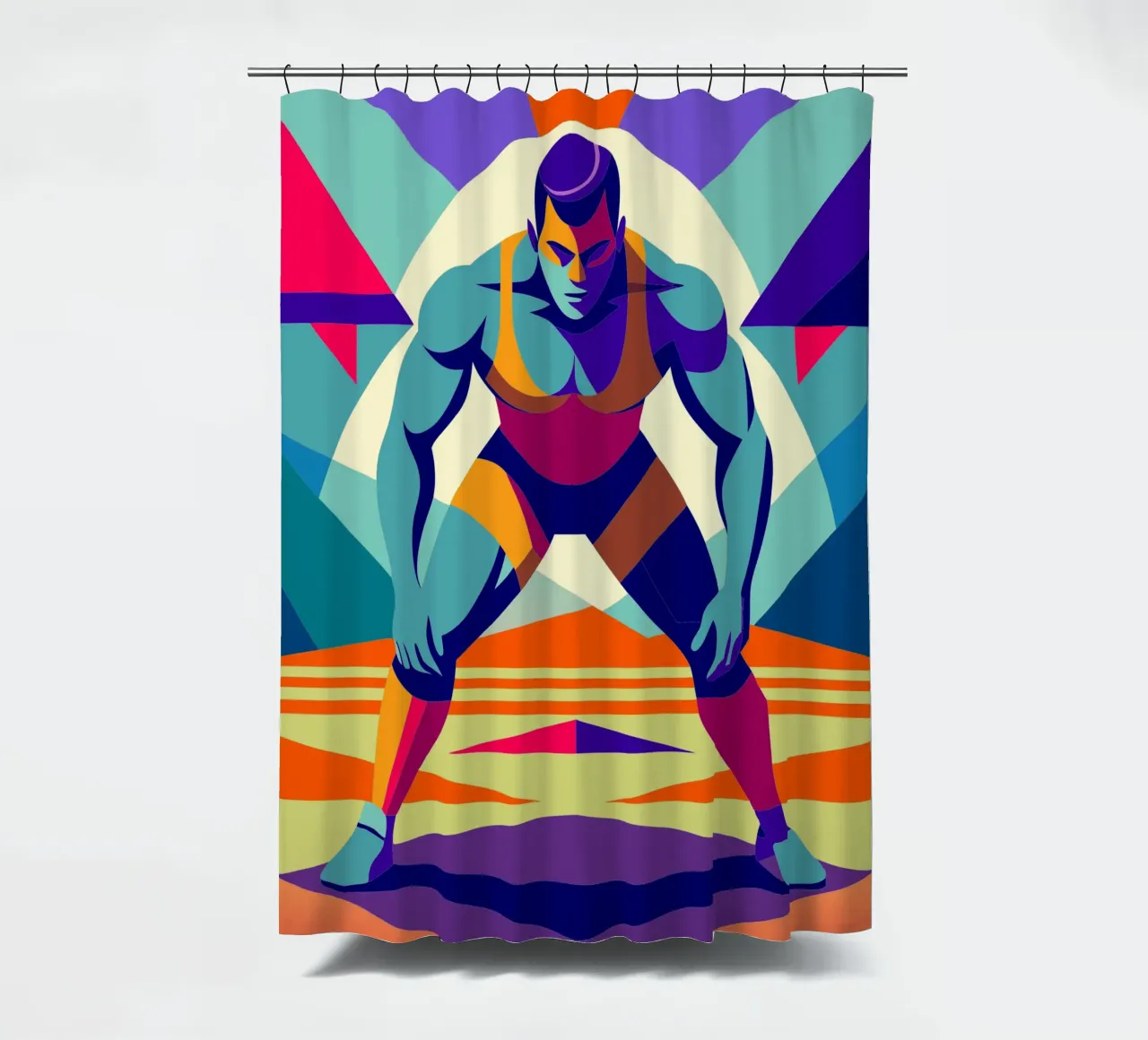 lucha libre deporte vector imaginación cortina de baño de Faiza