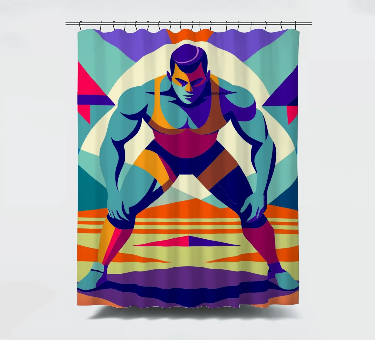 lucha libre deporte vector imaginación cortina de baño de Faiza