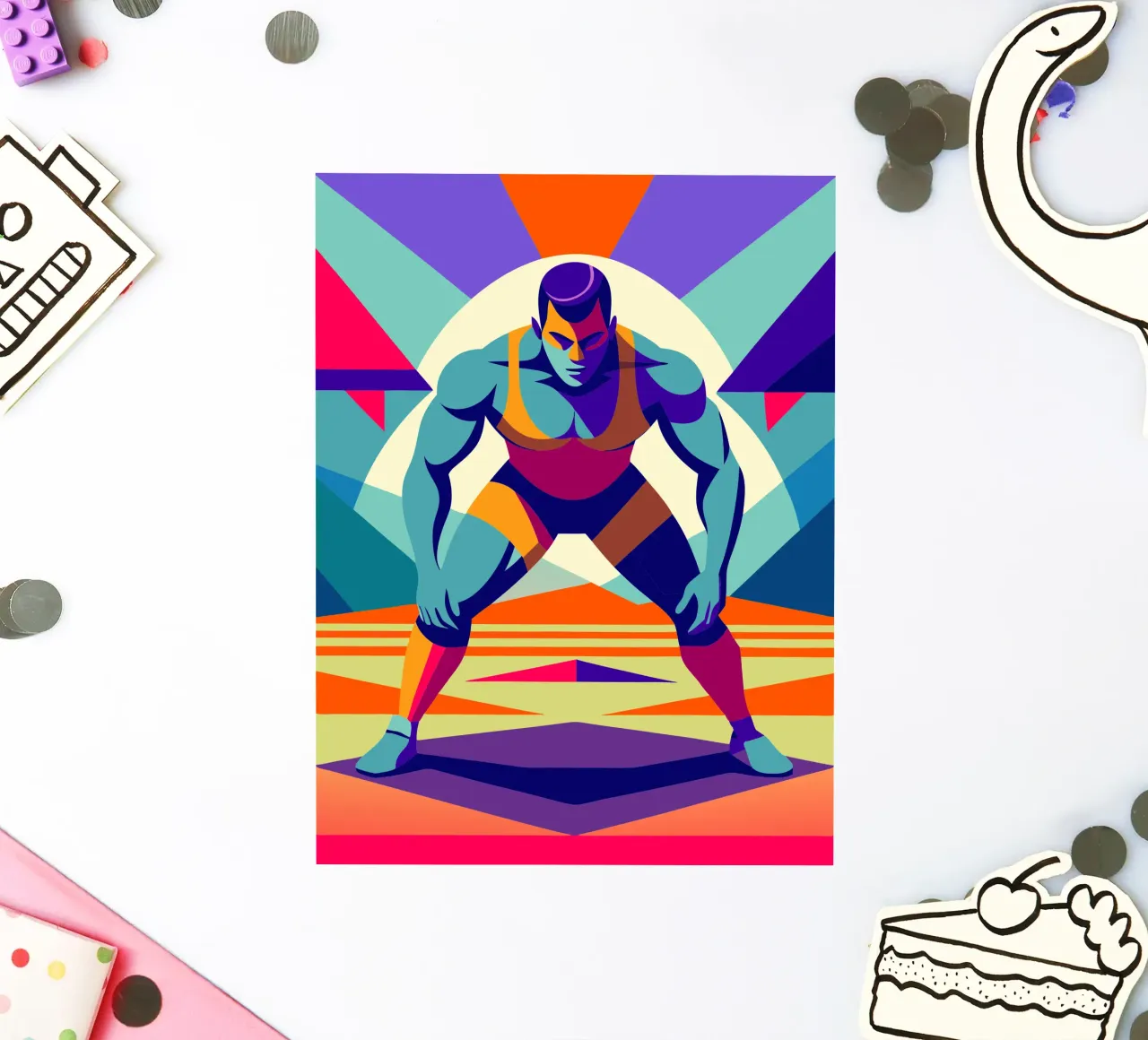 lucha libre deporte vector imaginación pegatina de Faiza