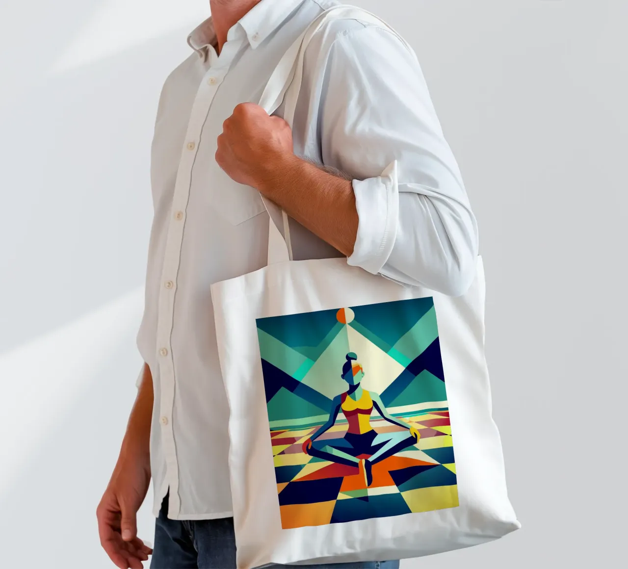 yoga sport vector imagination tote bag by Faiza