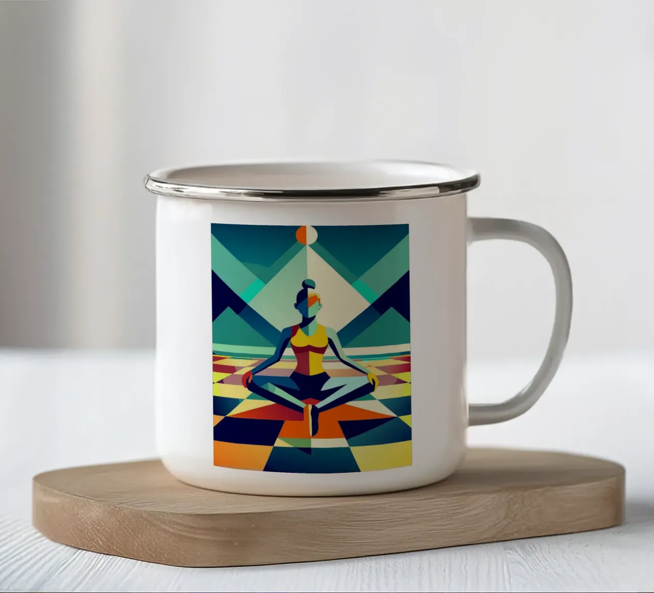 yoga sport vector imagination enamel mug by Faiza