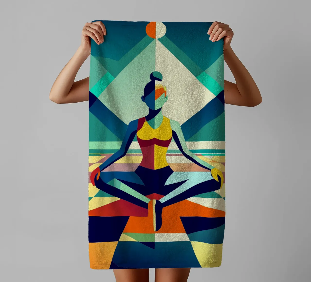yoga deporte vector imaginación toalla de baño de Faiza