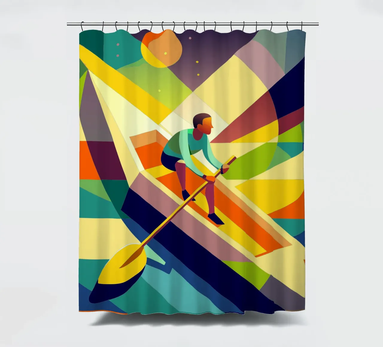 canoa deporte vector imaginación cortina de baño de Faiza