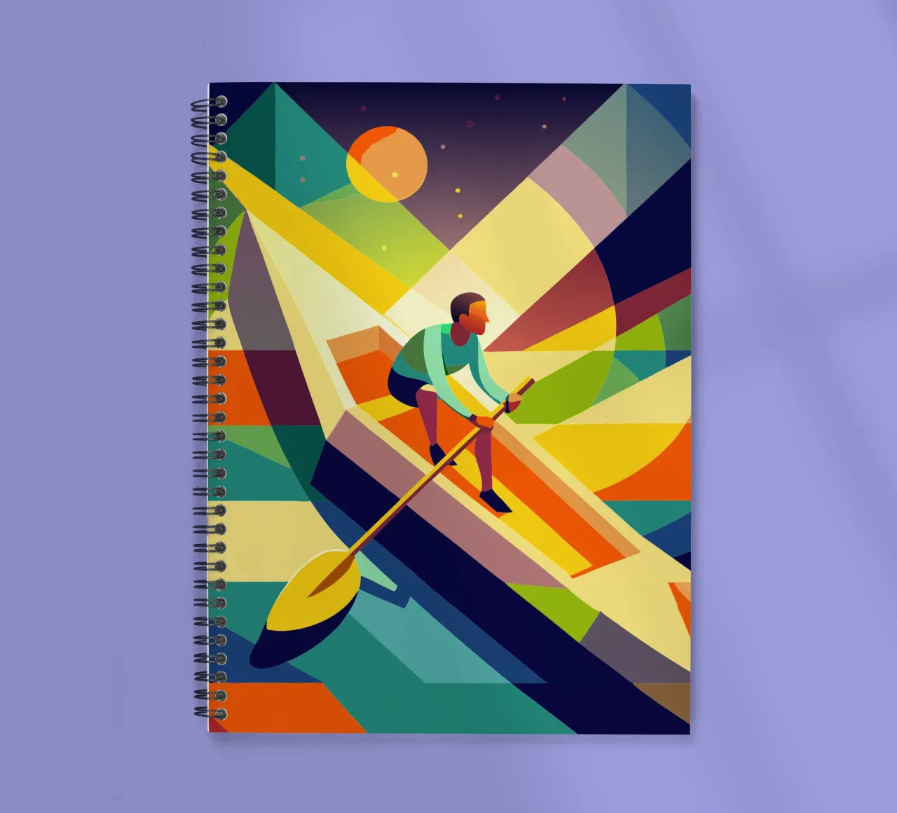 canoe sport vector imagination spiral notebook by Faiza