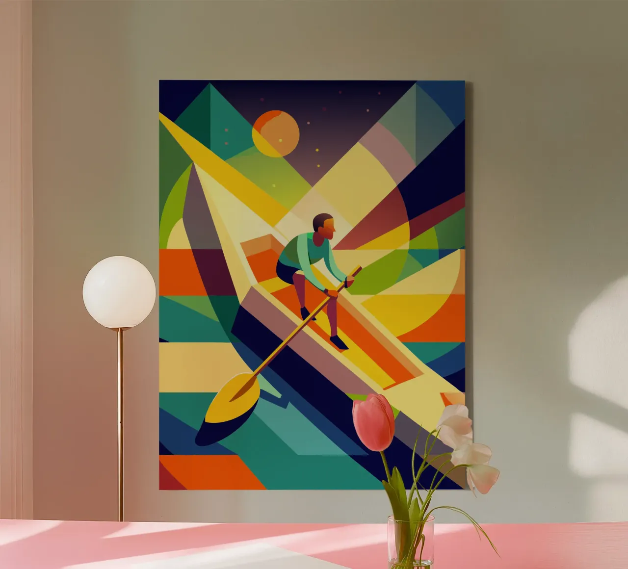canoe sport vector imagination canvas by Faiza