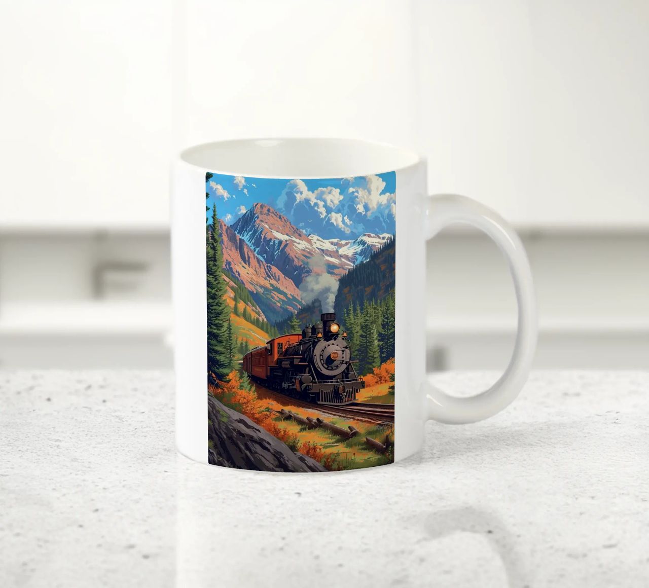 Treno locomotiva retrò tazza in ceramica da Michael Wiese