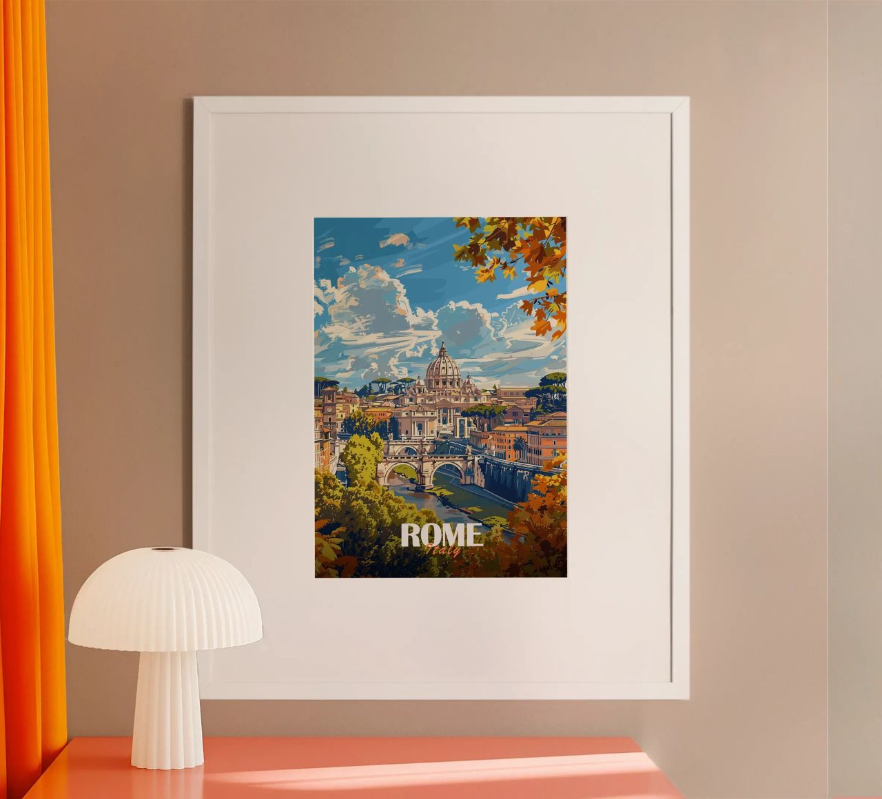 Vue de la ville de Rome et de la basilique Saint-Pierre poster de Michael Wiese