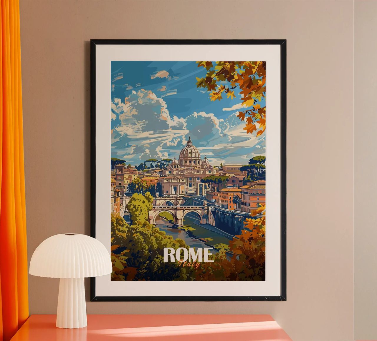 Vue de la ville de Rome et de la basilique Saint-Pierre poster de Michael Wiese