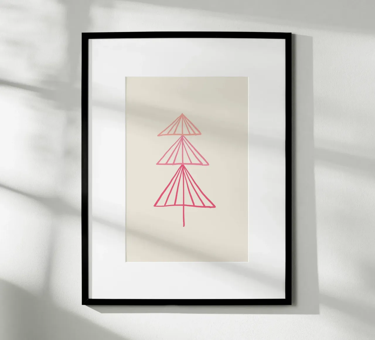 Blush Tree poster con telaio in legno da KRUTH DESIGN