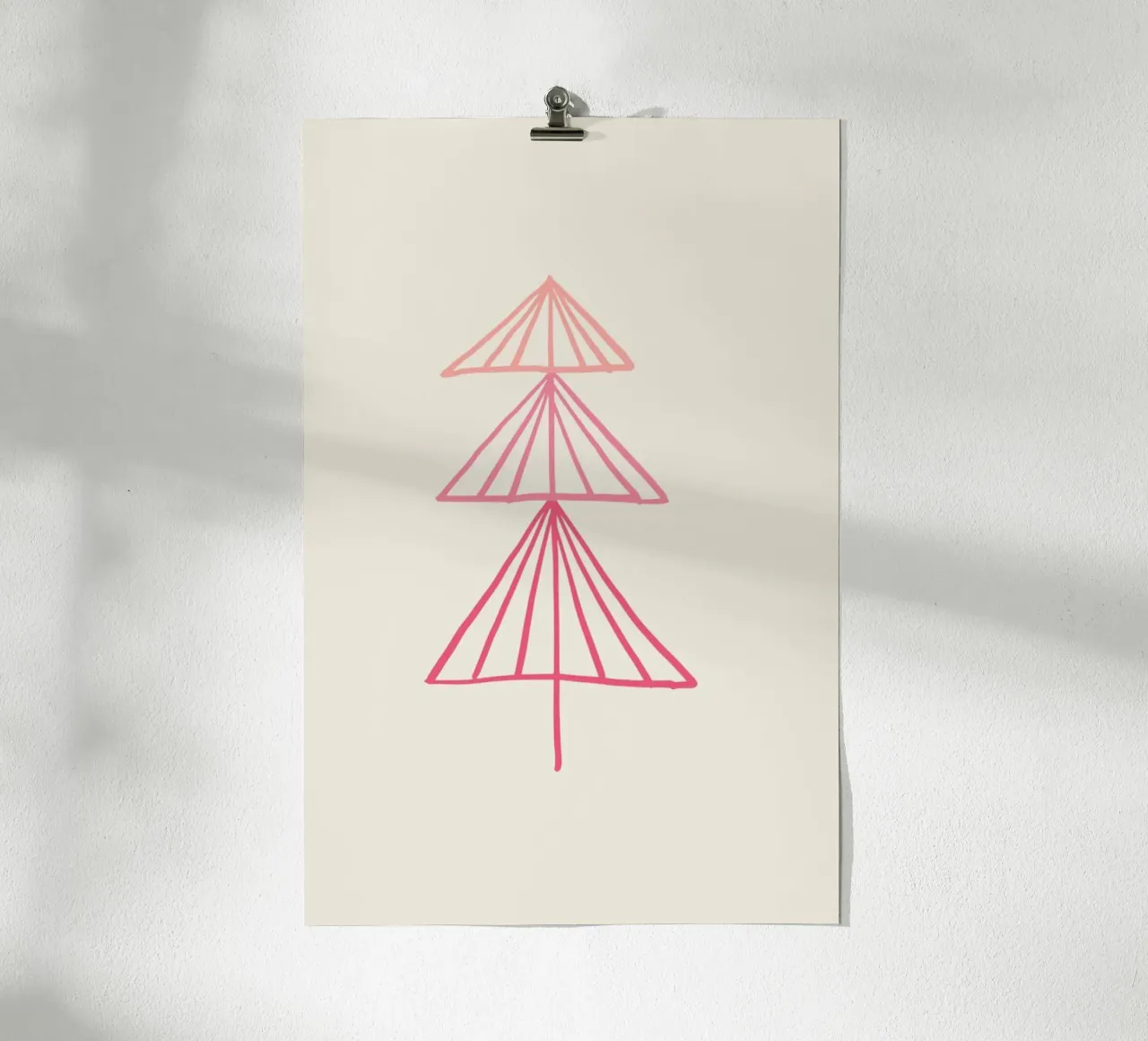 Blush Tree poster con telaio in legno da KRUTH DESIGN
