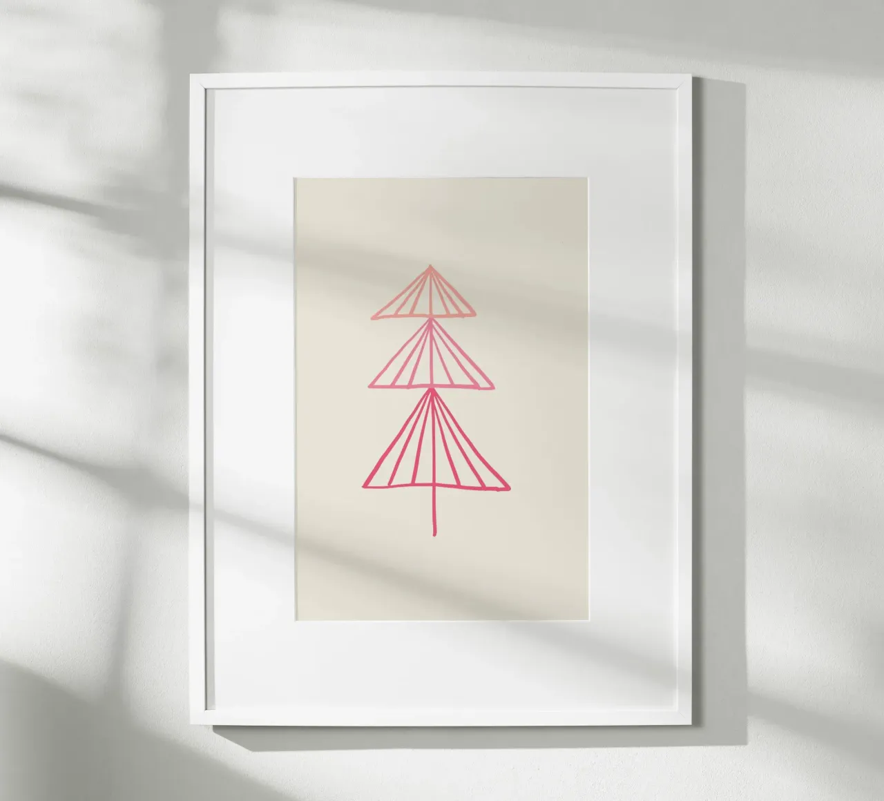 Blush Tree poster con telaio in legno da KRUTH DESIGN