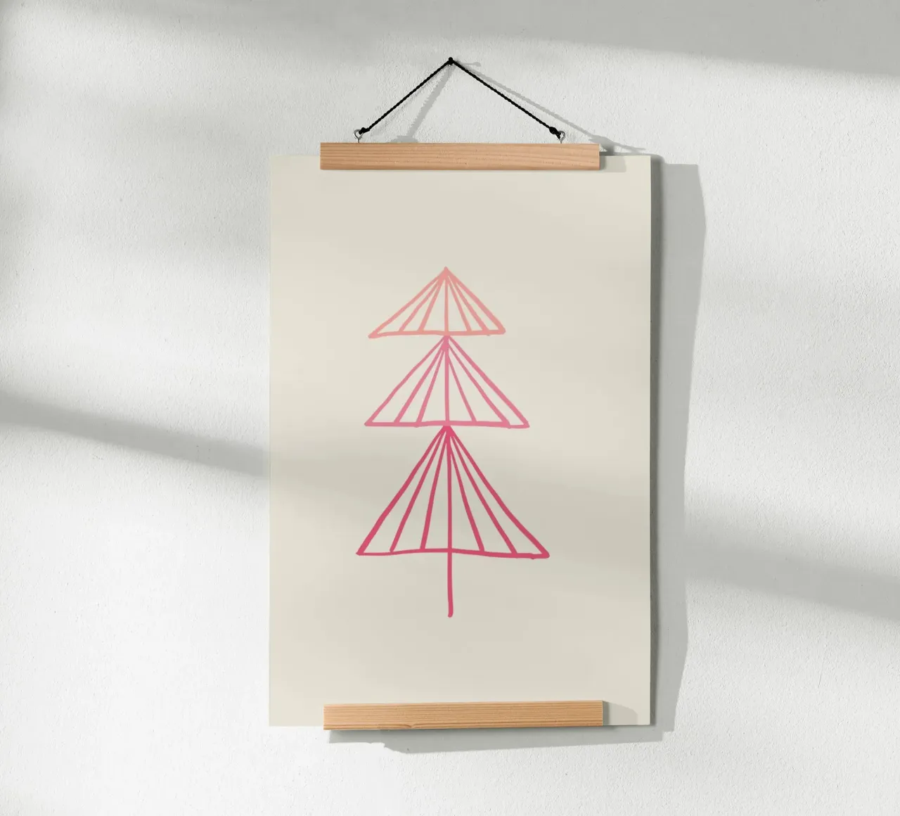 Blush Tree poster con telaio in legno da KRUTH DESIGN