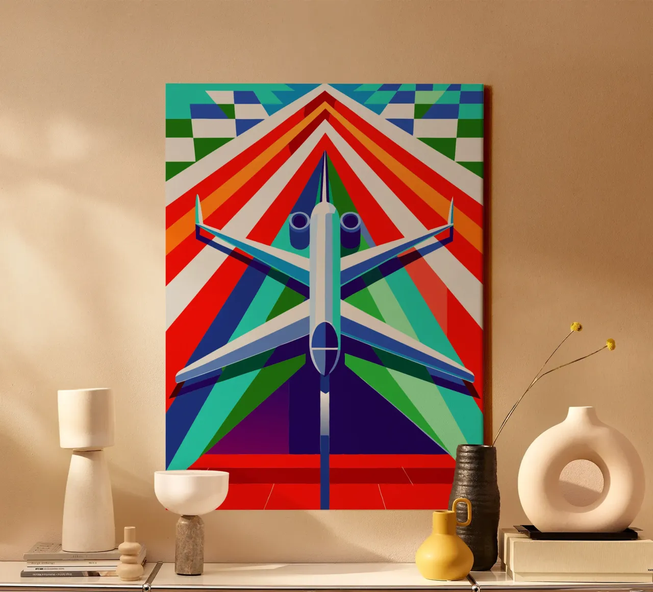 vliegtuigvector canvas met Baklijst van Elfath