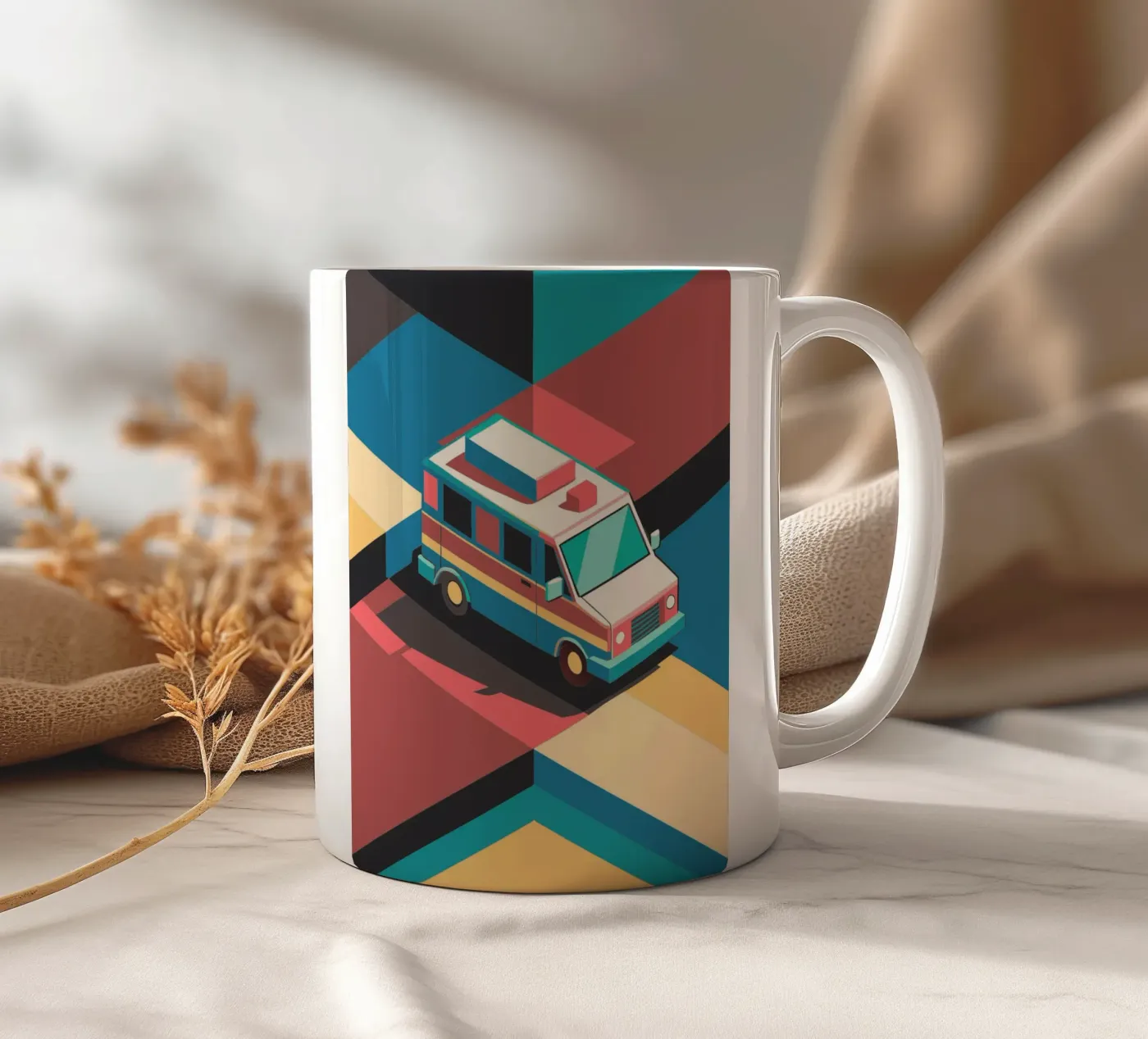 ambulance vector ceramic mug by Elfath