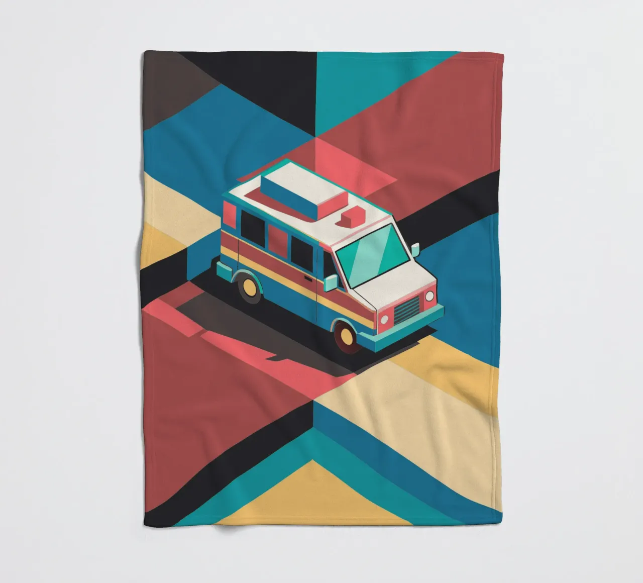 ambulance vector fleece blanket by Elfath