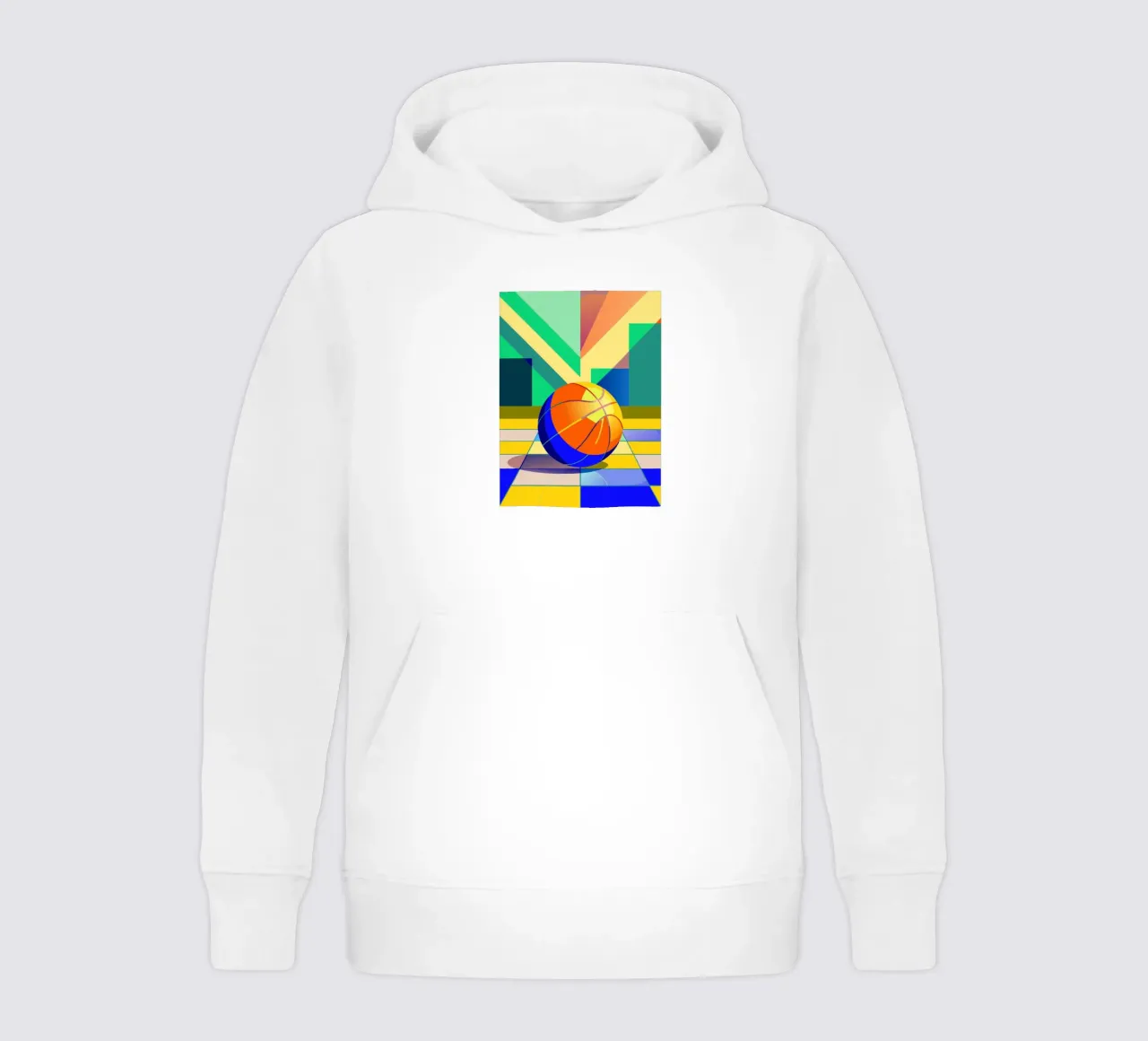 basketball vector art kids hoodie by Elfath