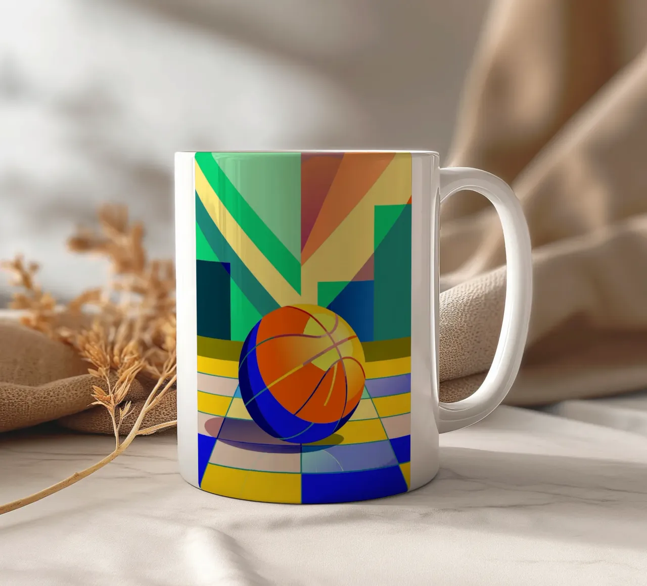 basketbal vector kunst keramische mok van Elfath