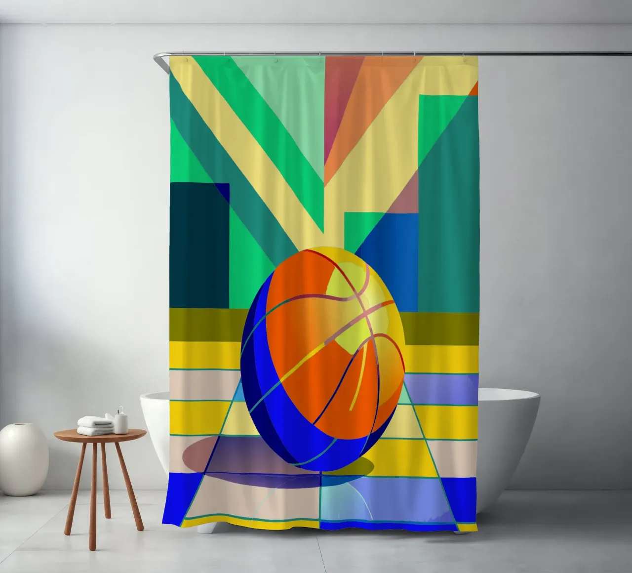 basketbal vector kunst douchegordijn van Elfath