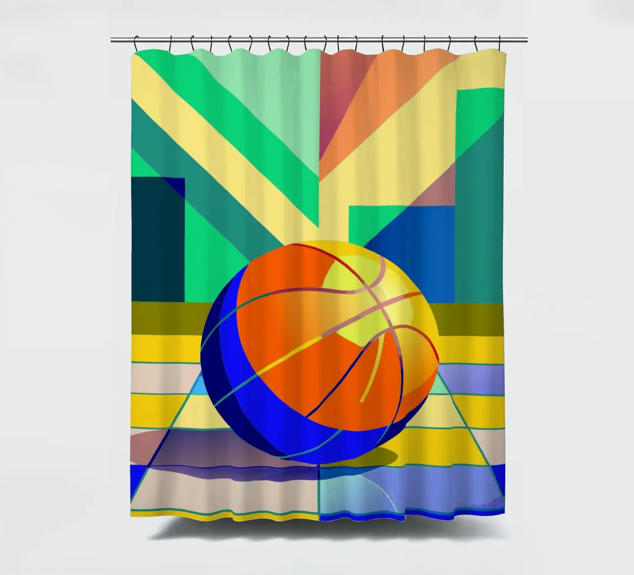 basketbal vector kunst douchegordijn van Elfath