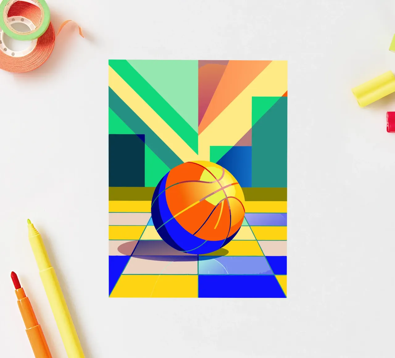 baloncesto arte vectorial pegatina de Elfath