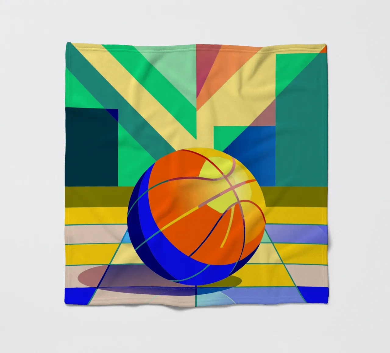 basketball vector art fleece blanket by Elfath