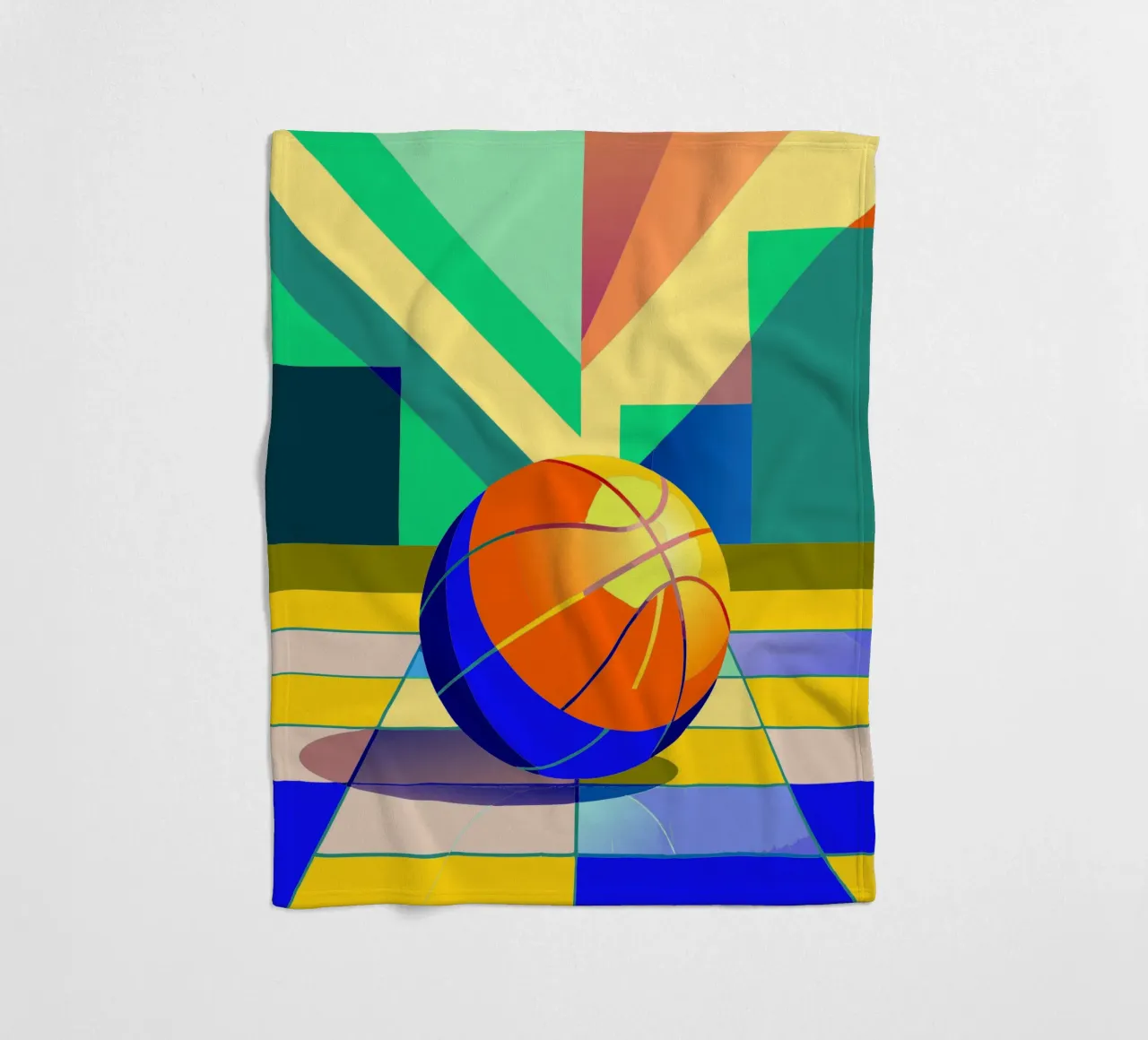 basketball vector art fleece blanket by Elfath