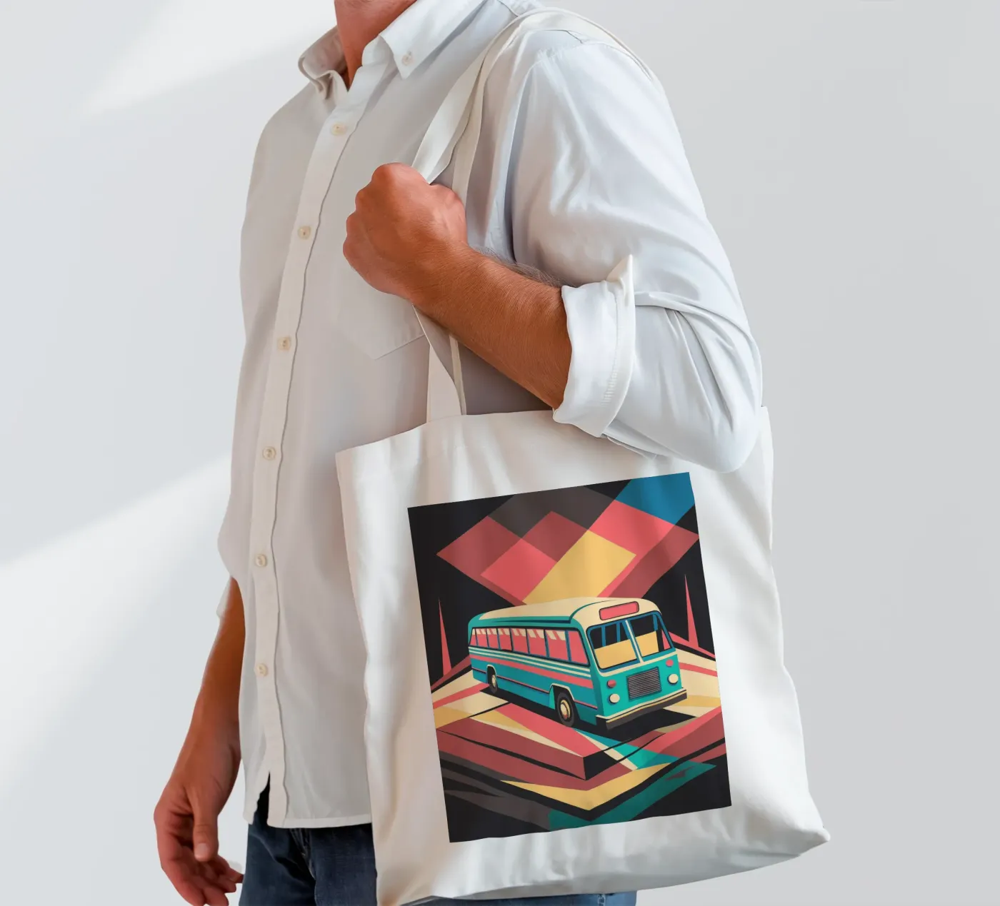 bus vector tote bag by Elfath