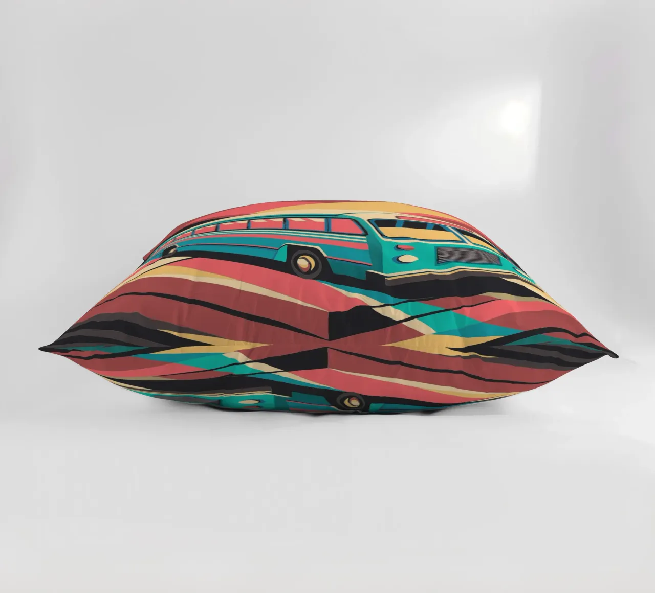 bus vector decorative cushion by Elfath
