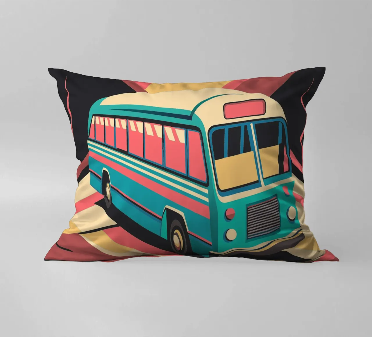 bus vector decorative cushion by Elfath