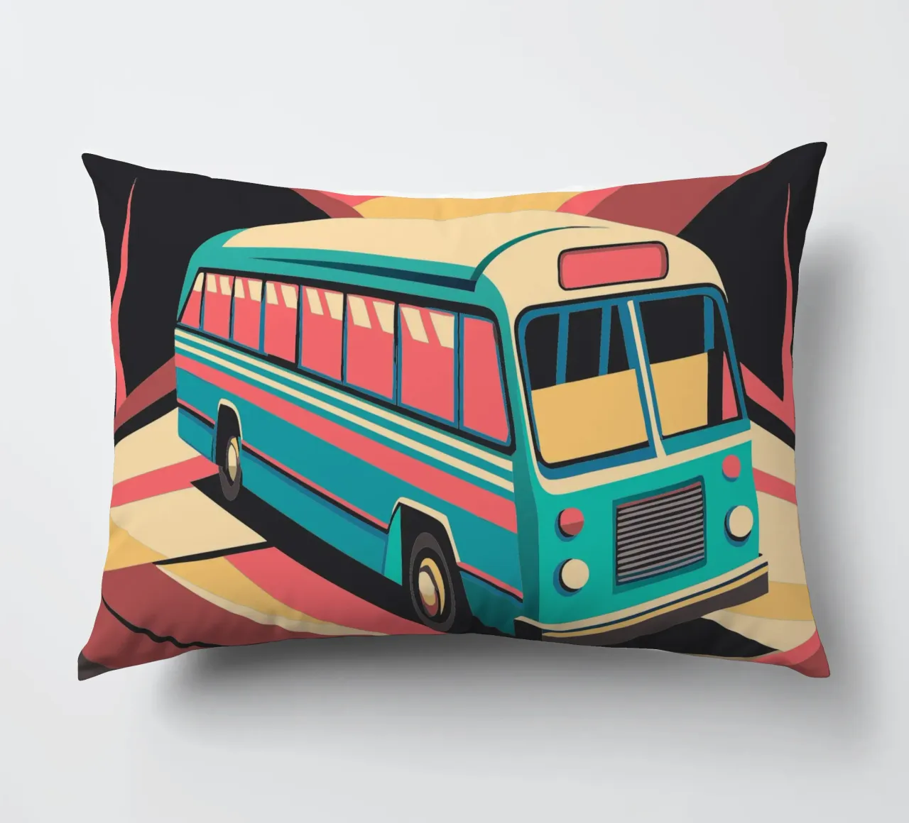 bus vector decorative cushion by Elfath