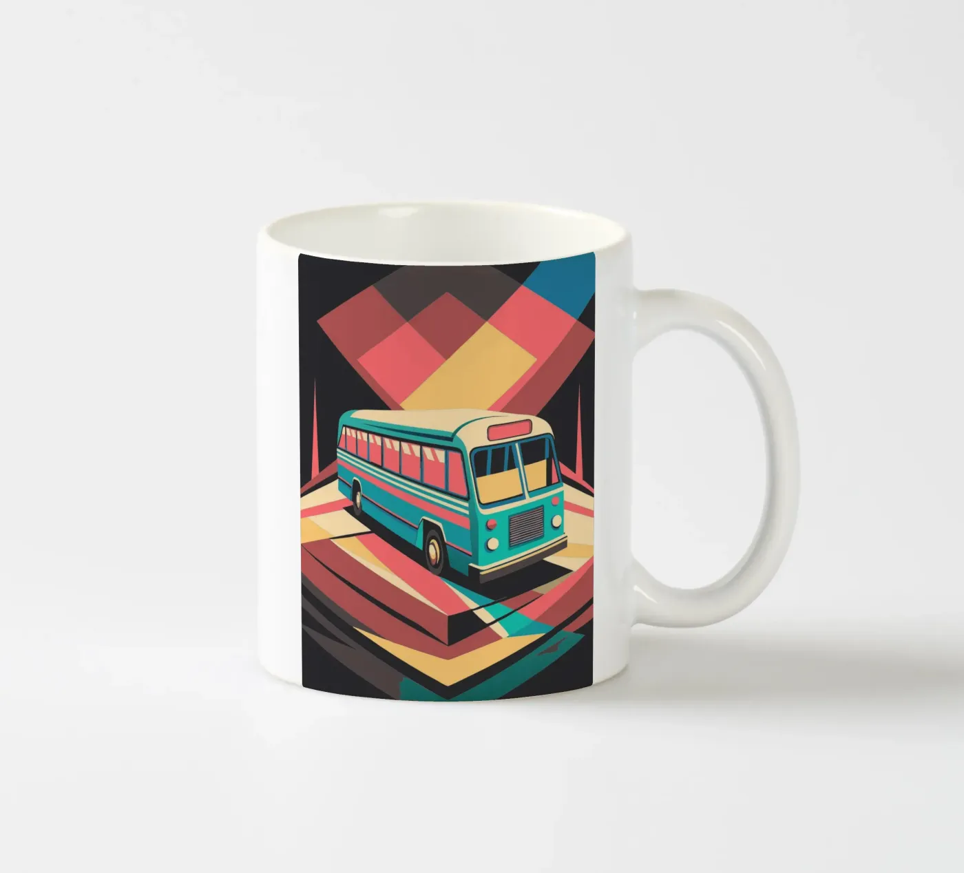 bus vector ceramic mug by Elfath