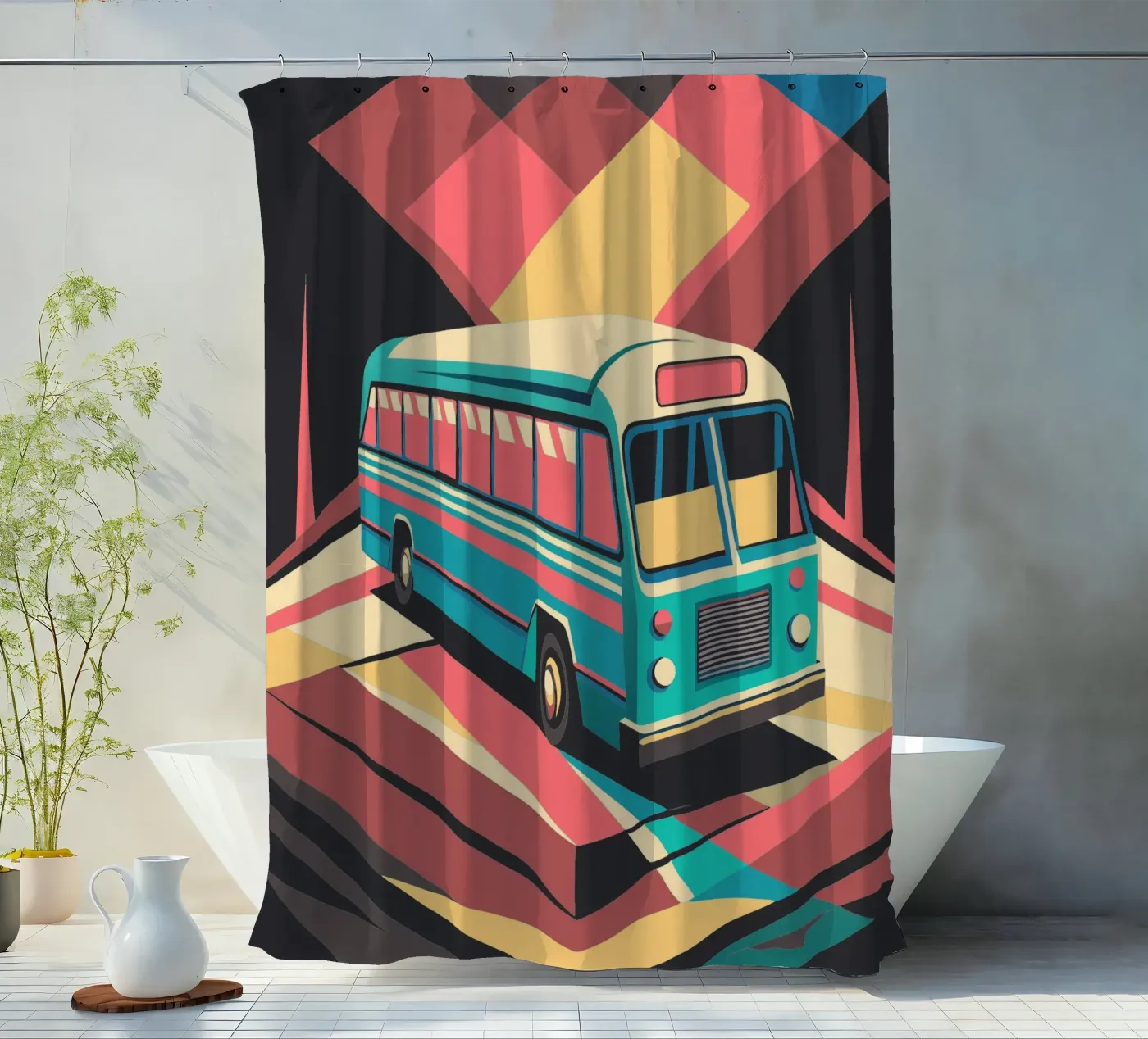 Busvektor Duschvorhang von Elfath
