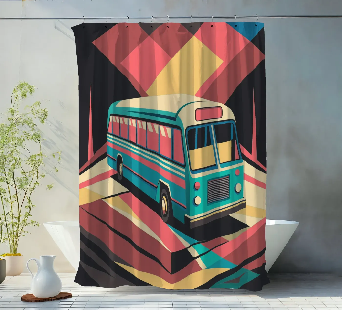 bus vector douchegordijn van Elfath