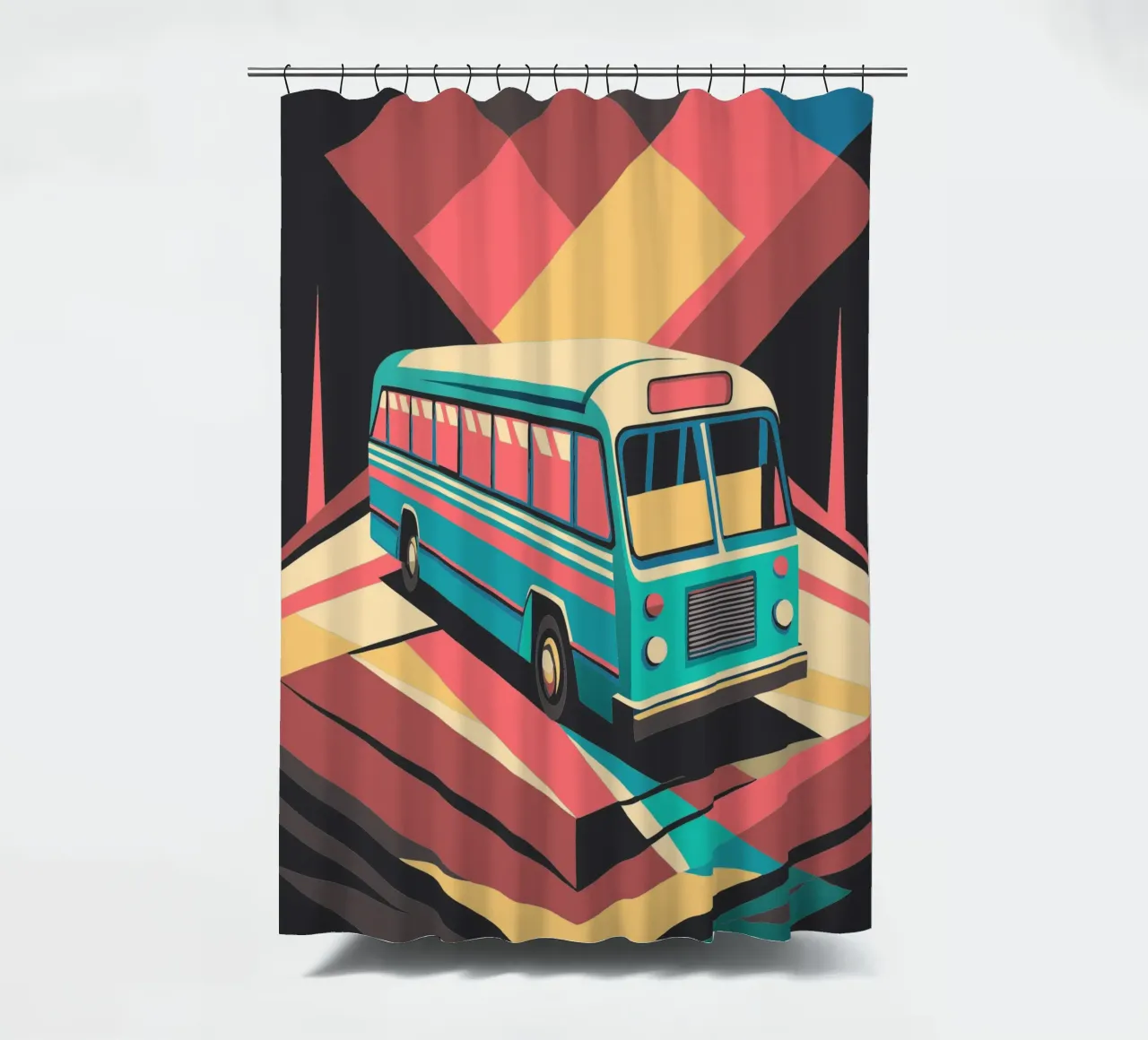 vettore bus tenda da doccia da Elfath
