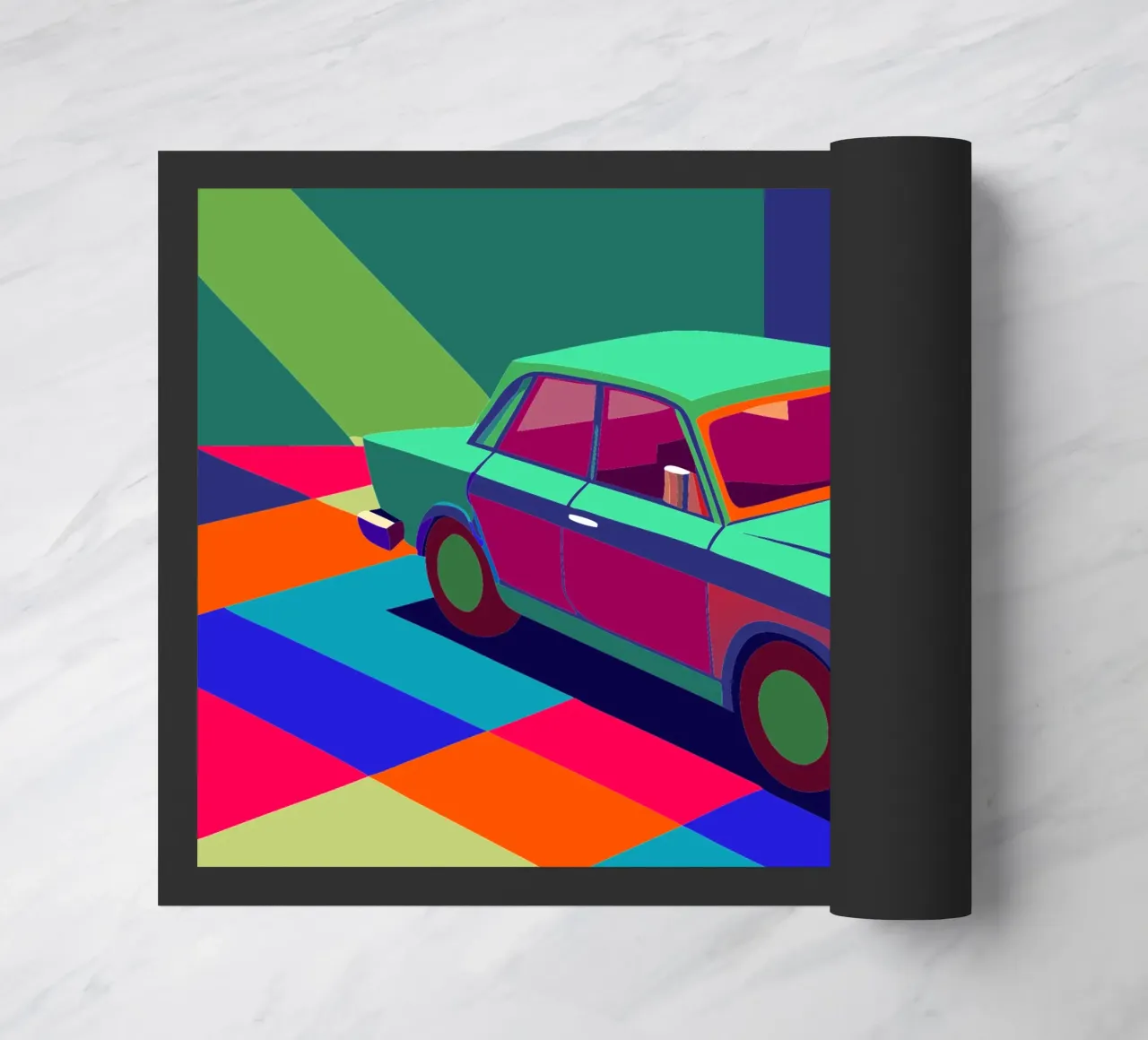 classic car vector doormat by Elfath