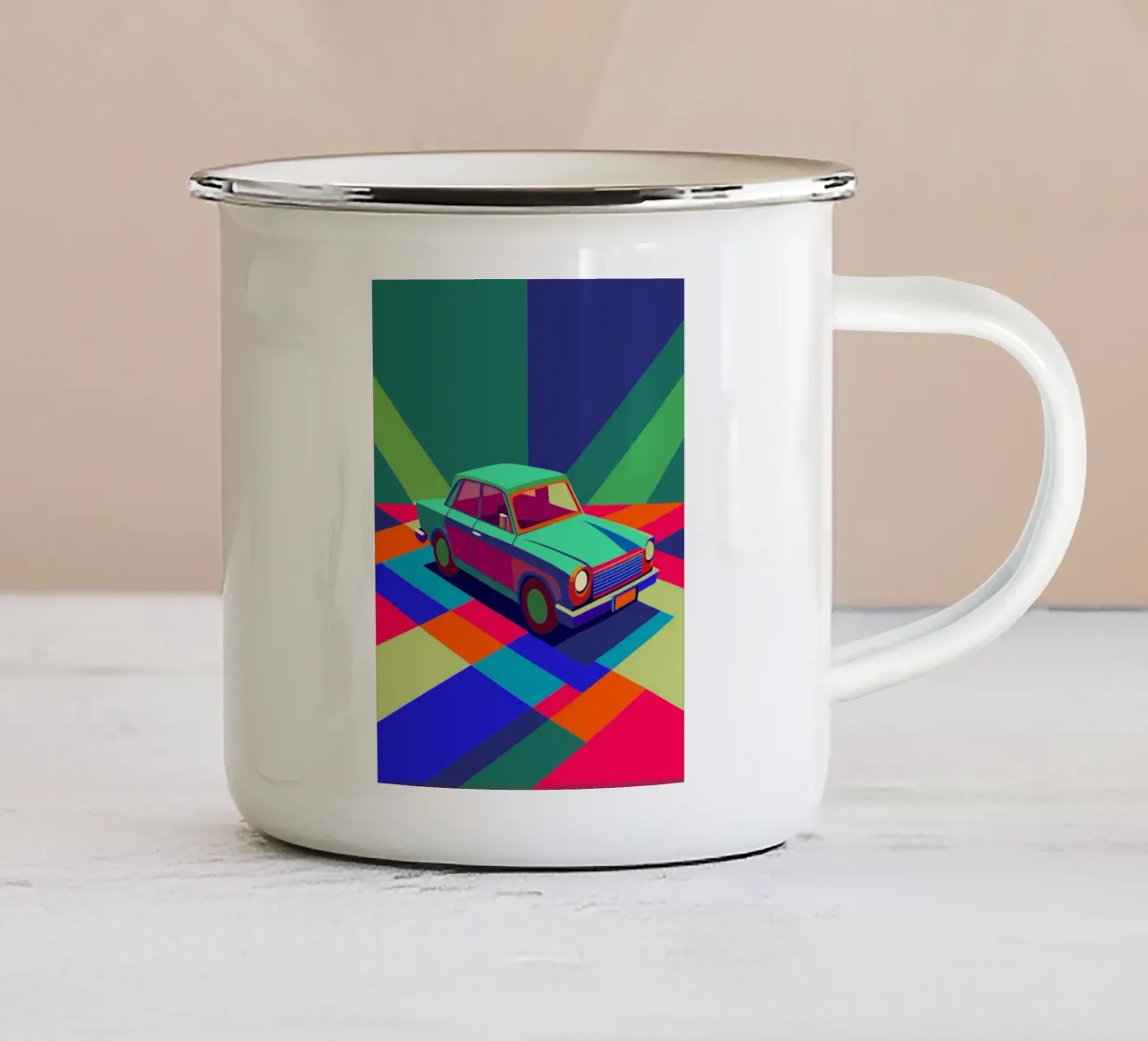 vettore auto d'epoca tazza in smalto da Elfath