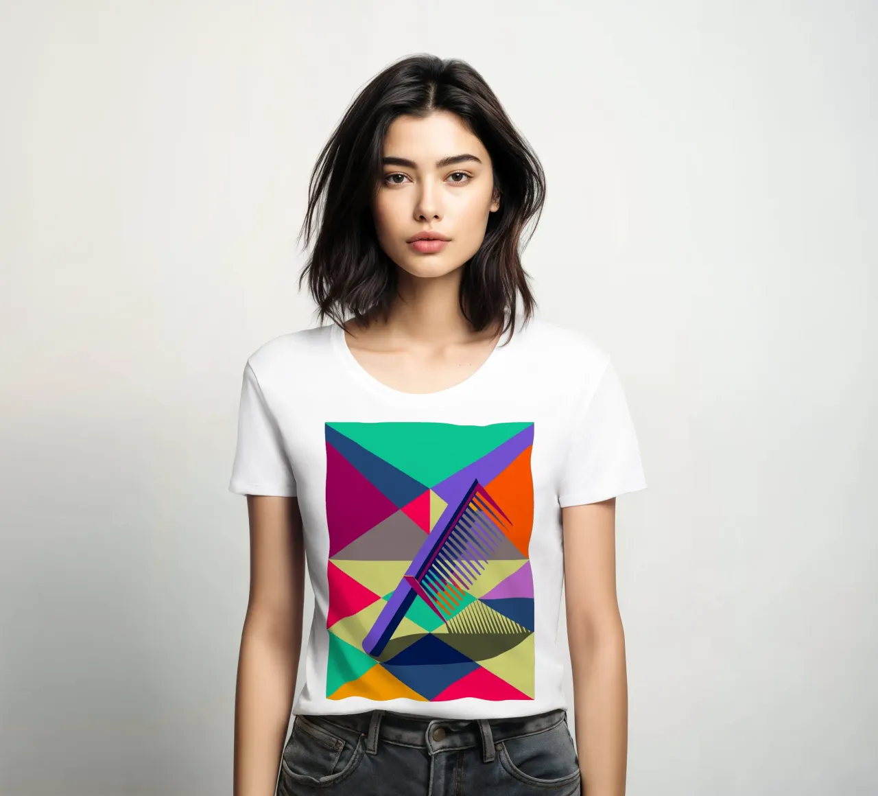 comb vector art women's fitted t-shirt by Elfath