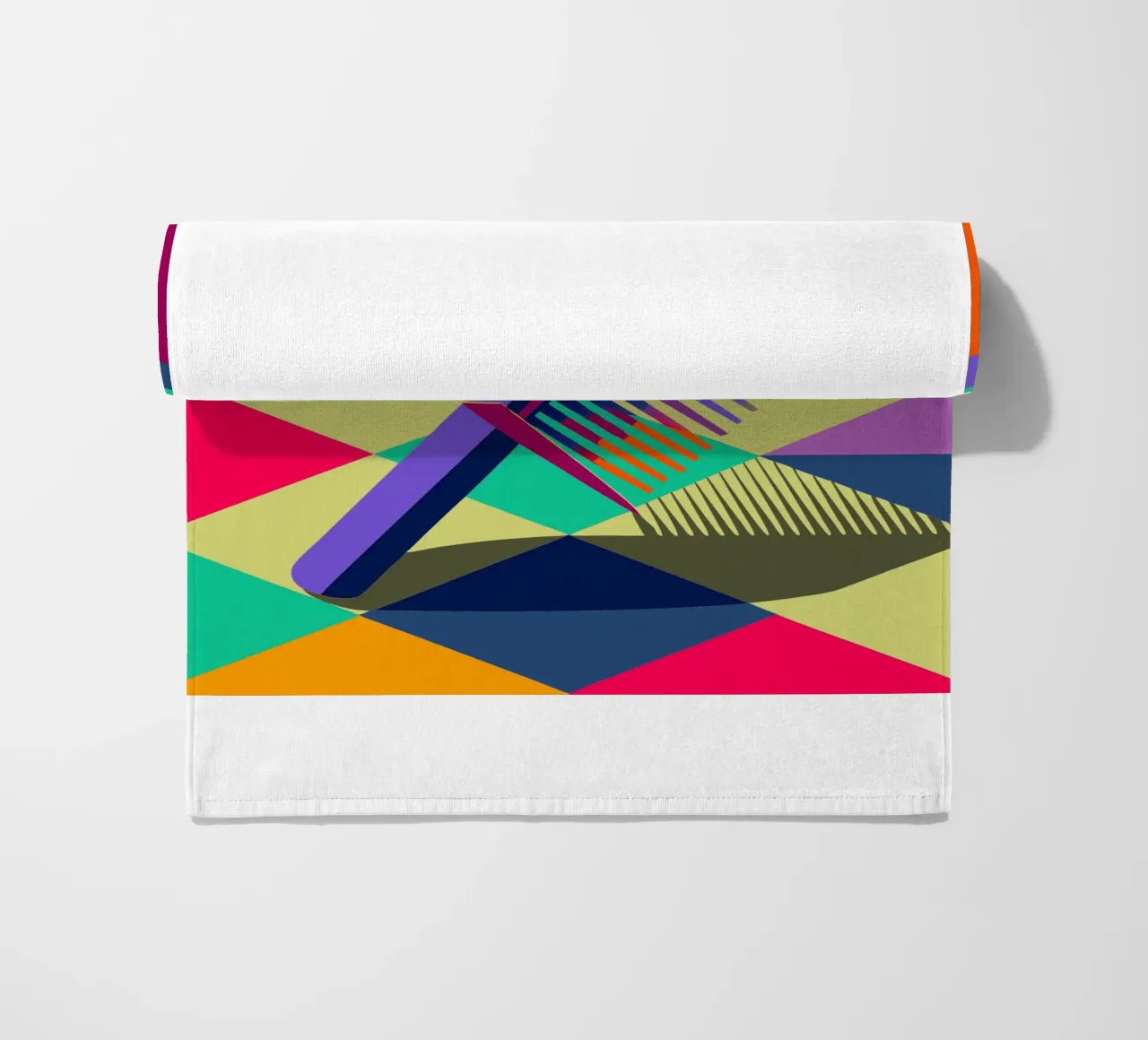 comb vector art beach towel by Elfath