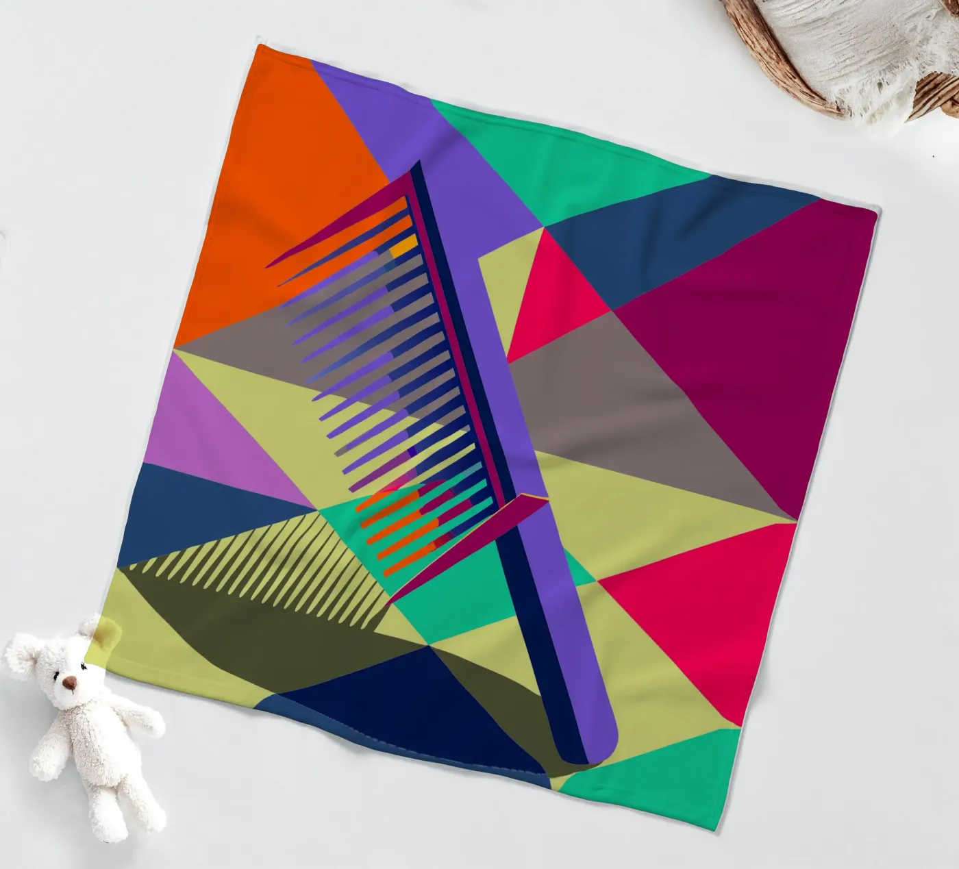 comb vector art fleece blanket by Elfath