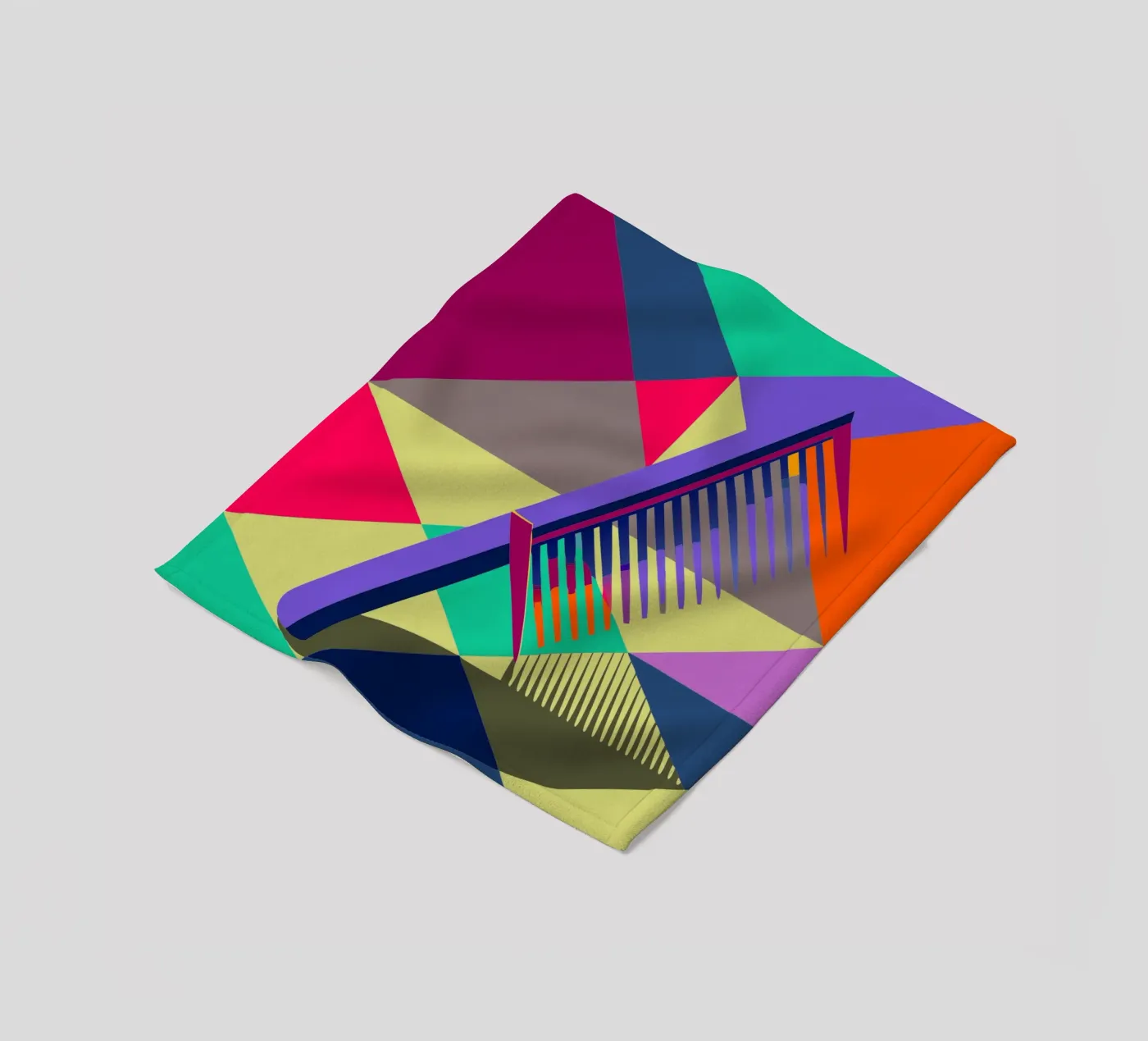 comb vector art fleece blanket by Elfath